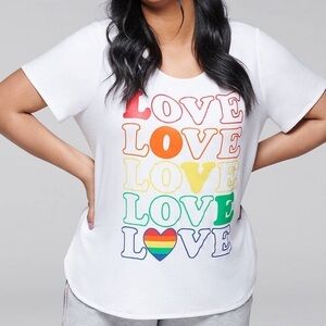 Lane Bryant Cacique Love Rainbow pride tee 18/20